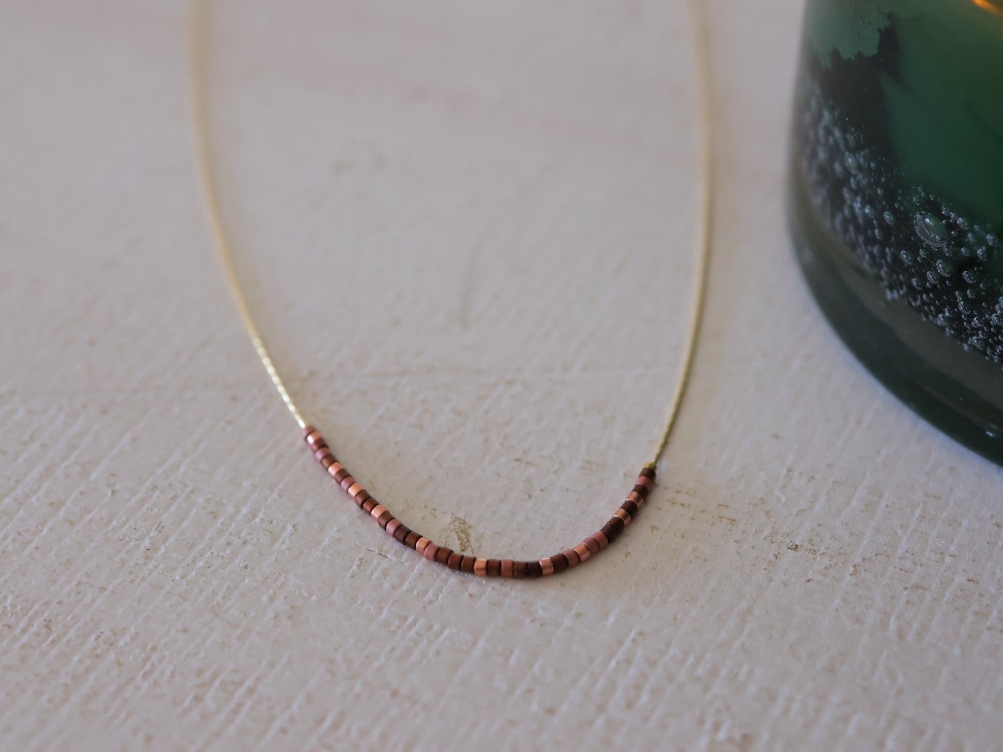 Morse Code Necklace in Mocha