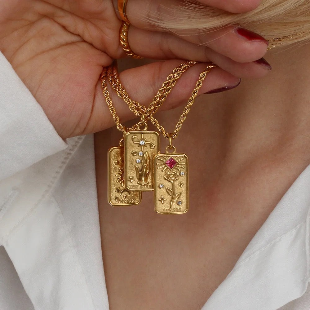 Stars Tarot Rope Chain Necklace