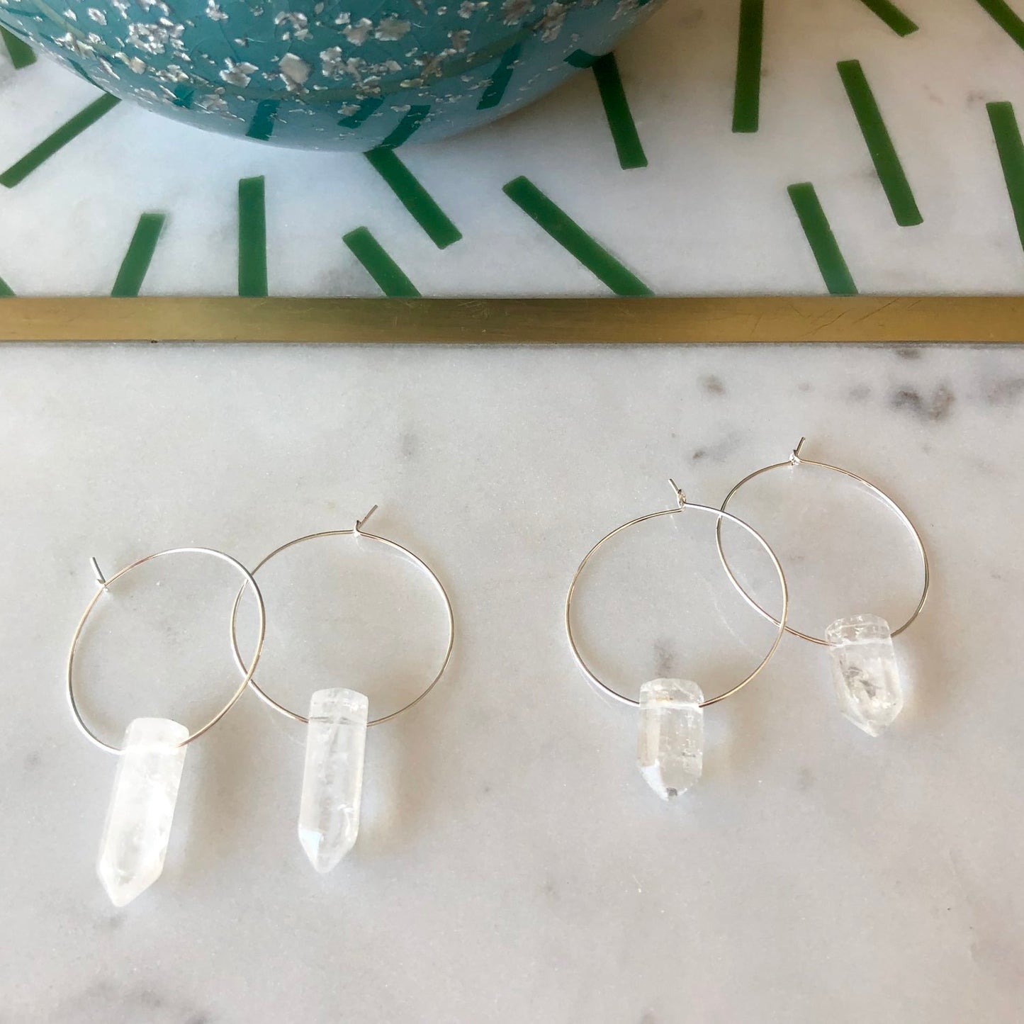 Crystal Quartz Healing Hoops
