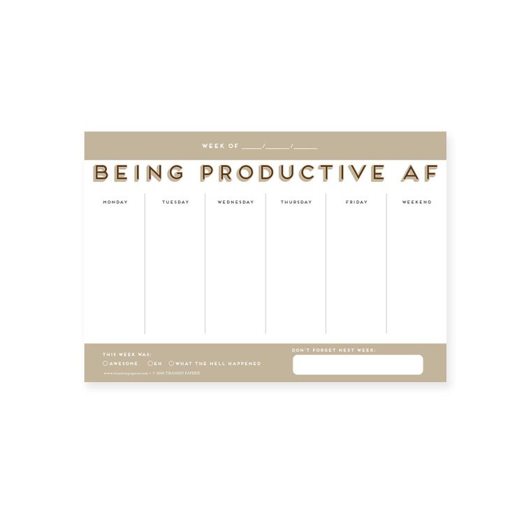 Being Productive AF Weekly Planner