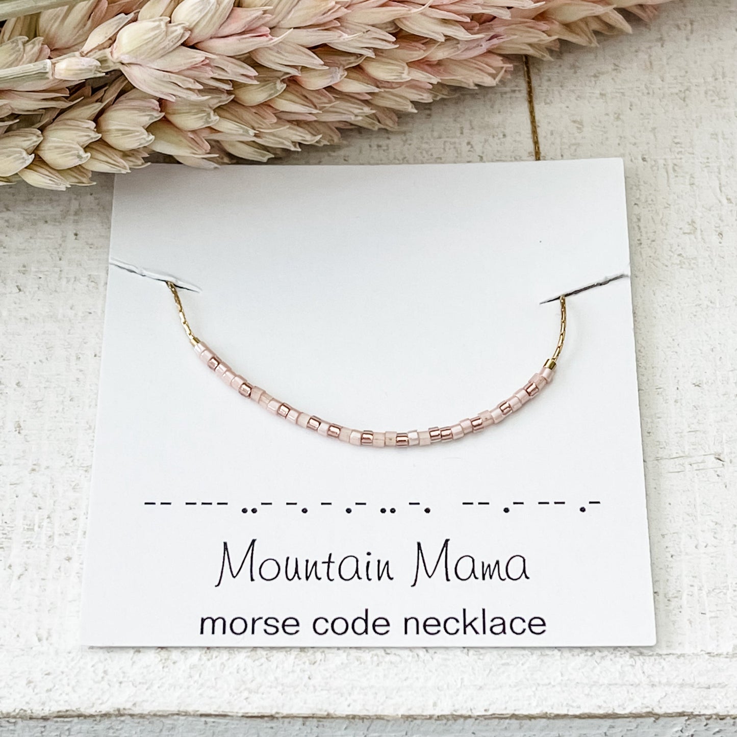 Morse Code Necklace in Desert Sky