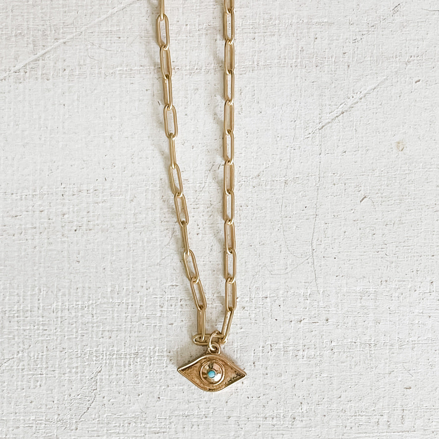 Satin Gold Eye Necklace