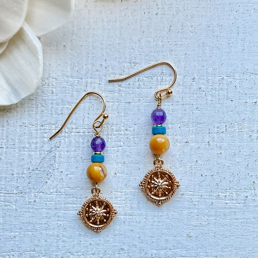 Compass Medallion Earrings