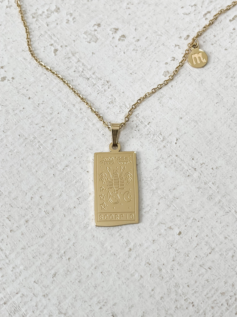 Rectangle Zodiac Pendant Necklace