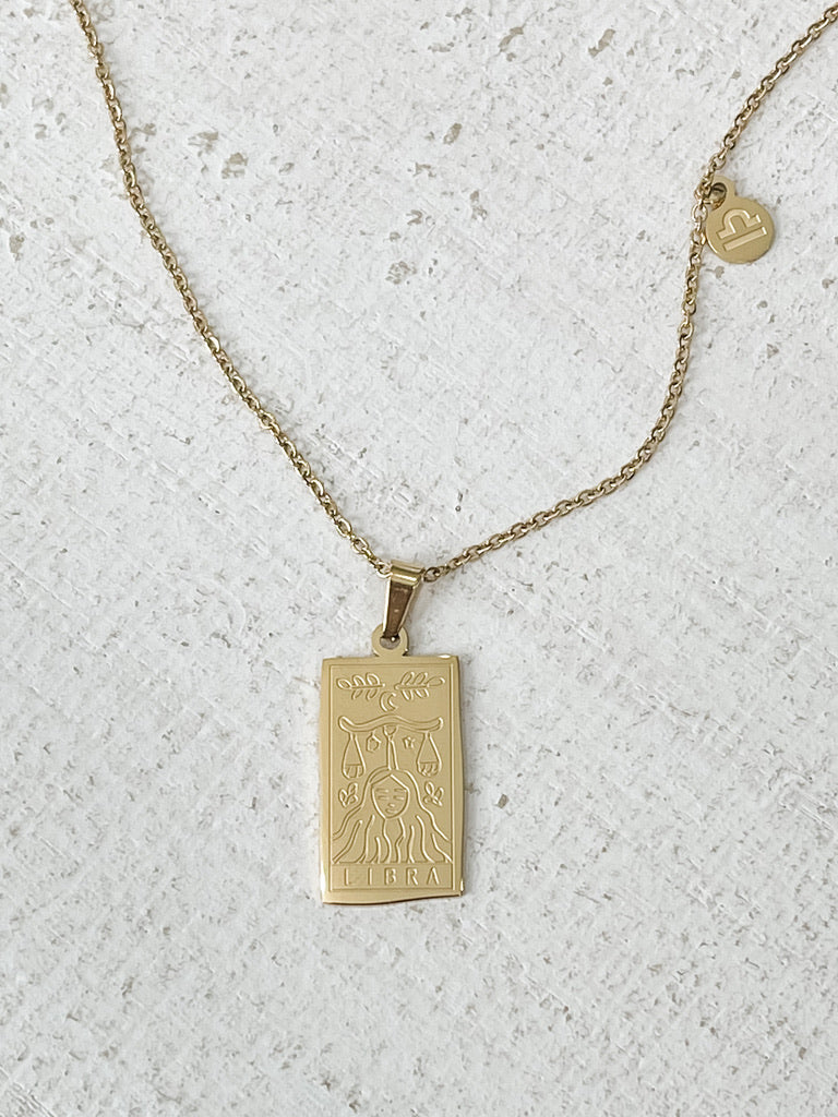 Rectangle Zodiac Pendant Necklace