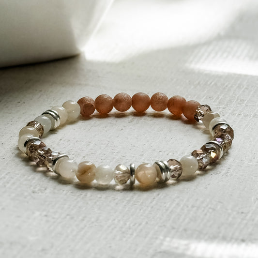 Morse Code Bracelet in Moonstone