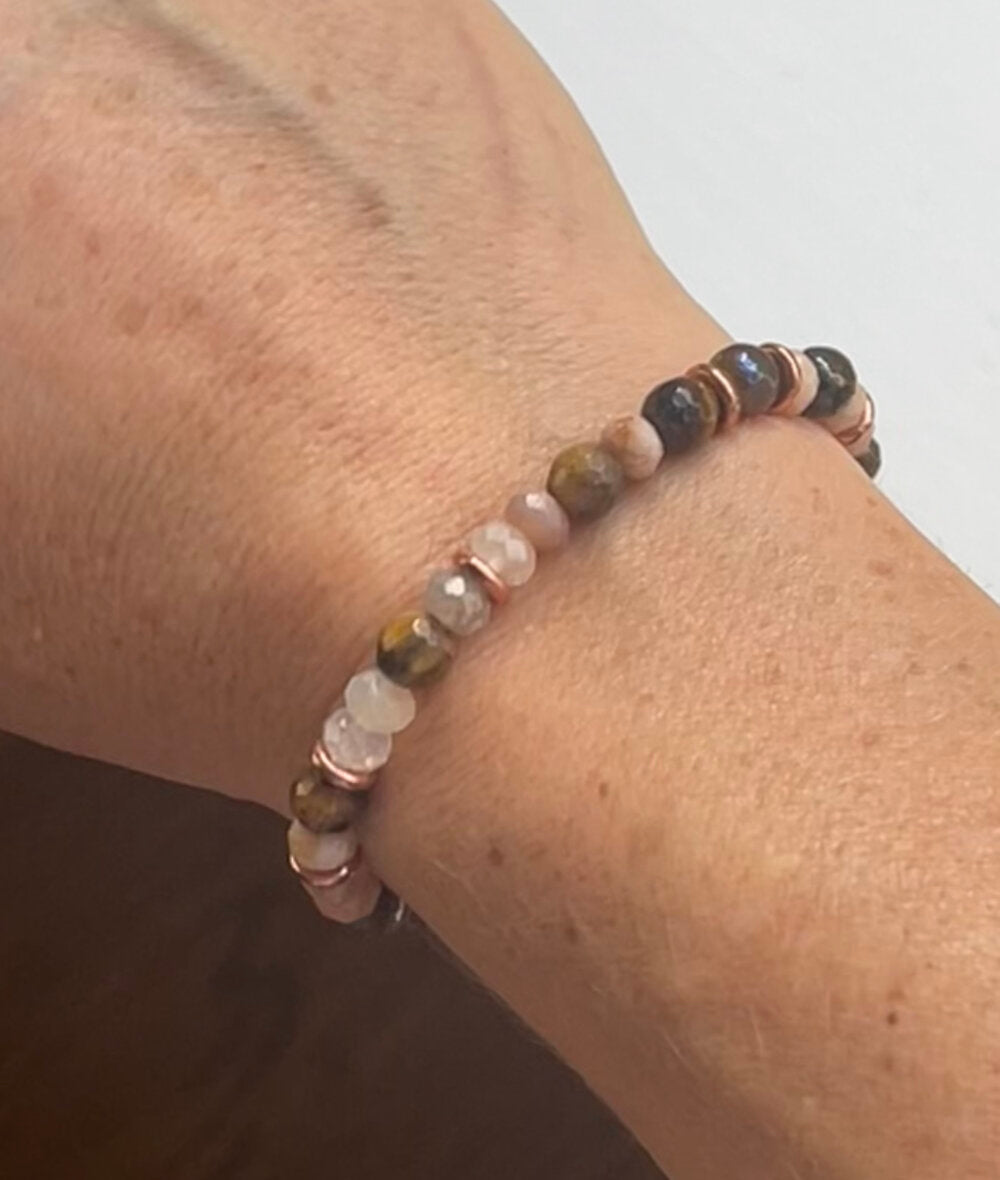 Morse Code Bracelet in Desert Blush