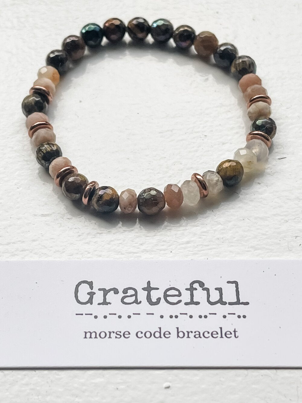 Morse Code Bracelet in Desert Blush