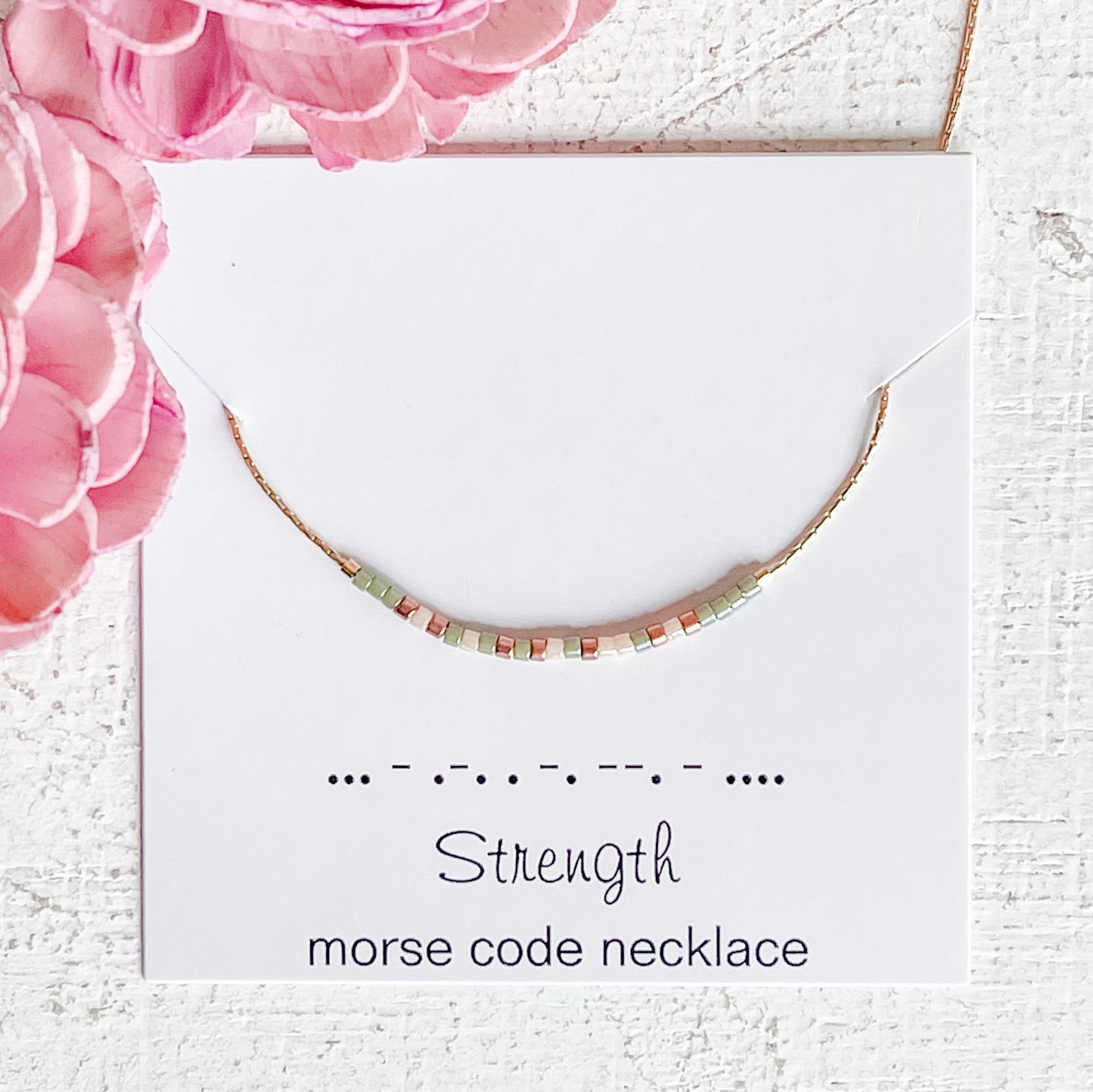 Morse Code Necklace in Desert Sage