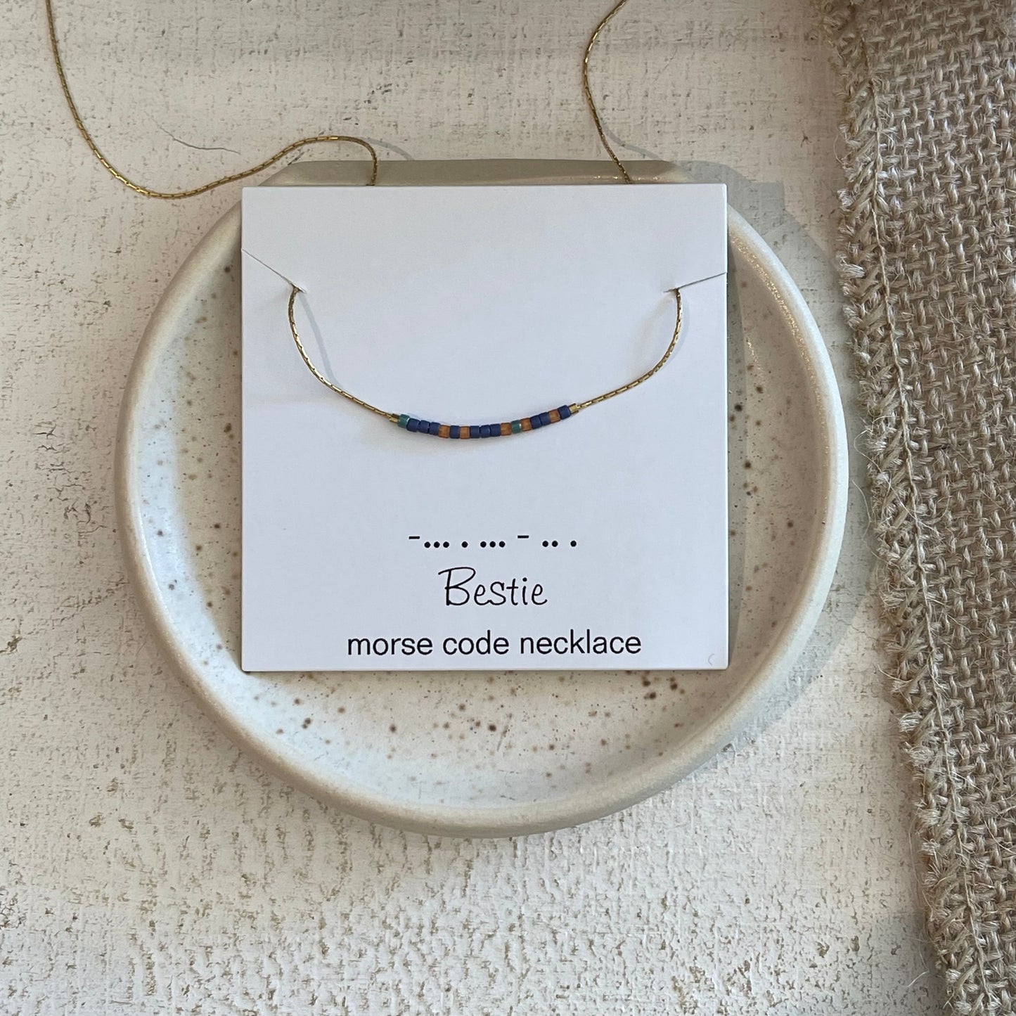 Morse Code Necklace in Desert Spice