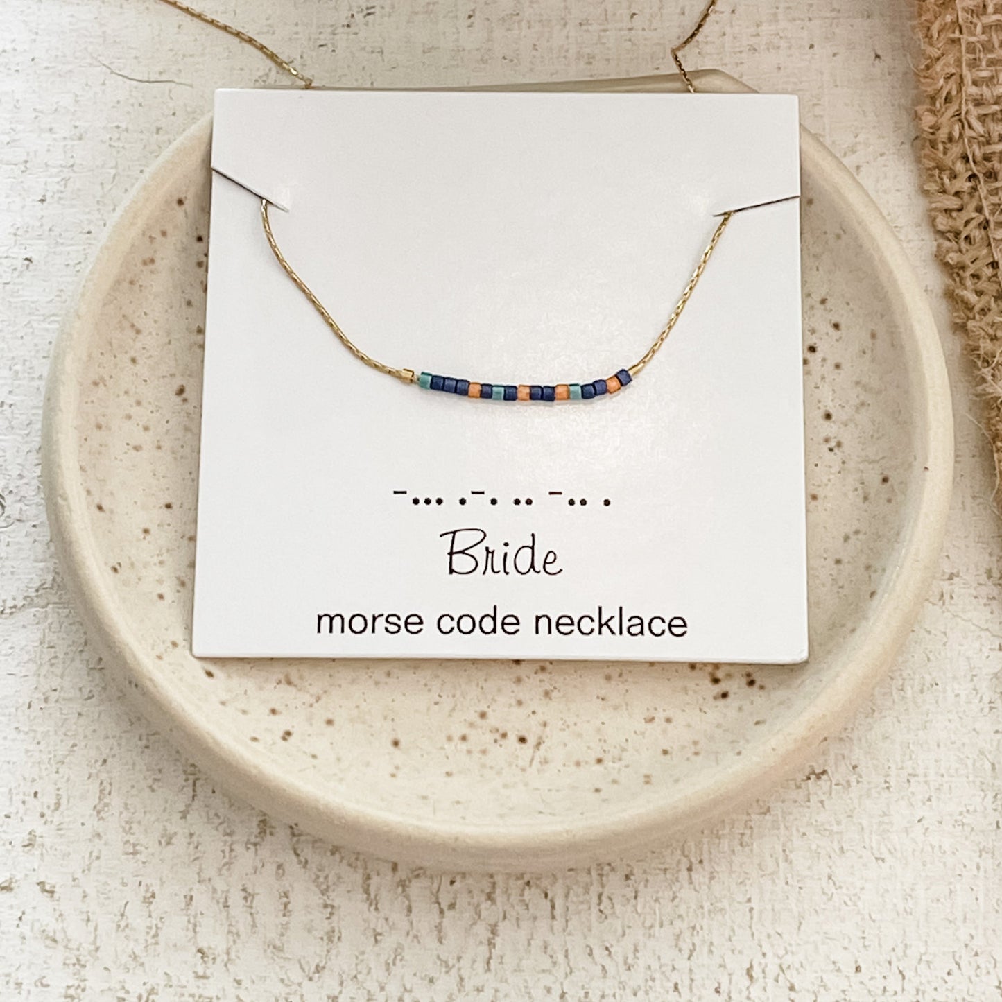 Morse Code Necklace in Desert Spice