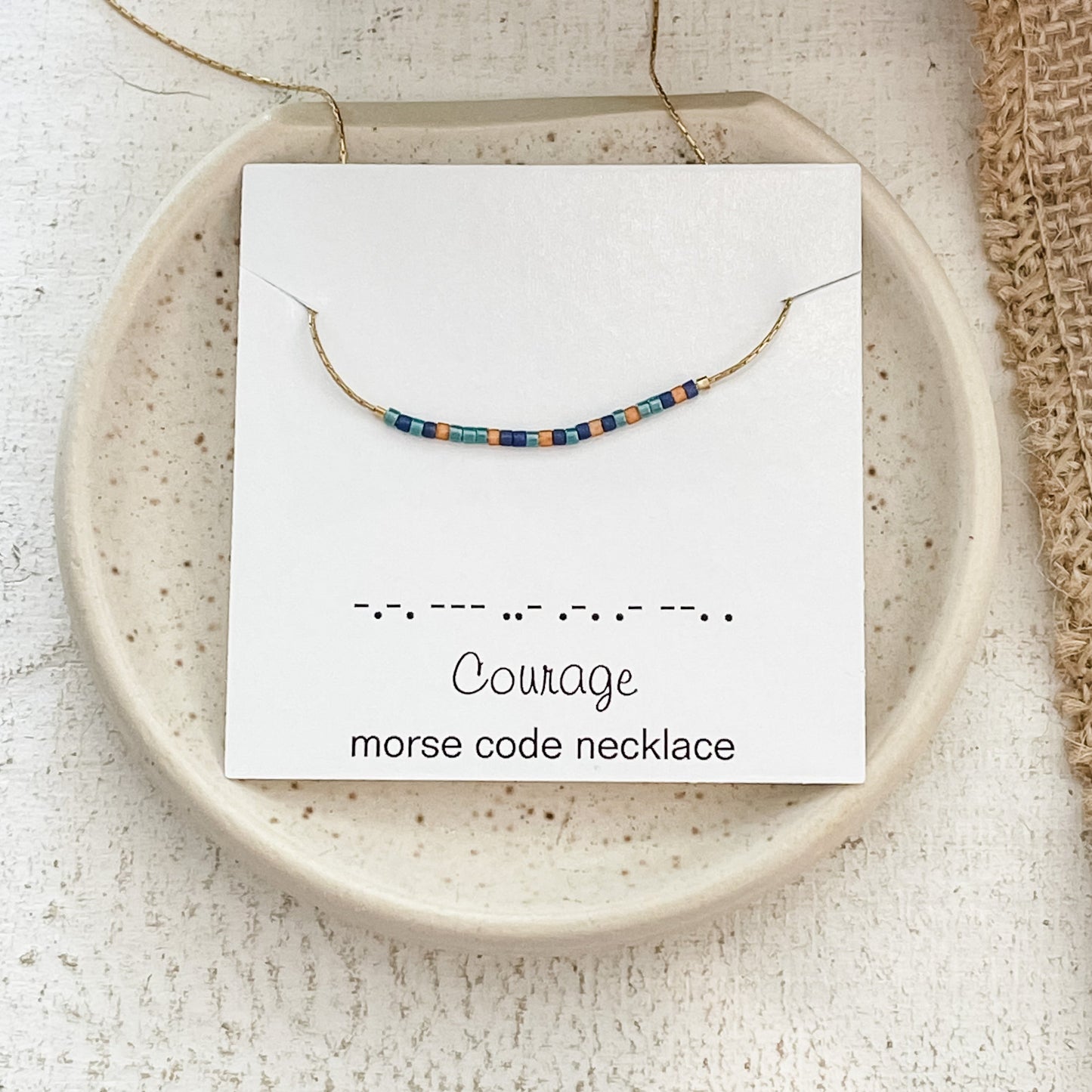 Morse Code Necklace in Desert Spice