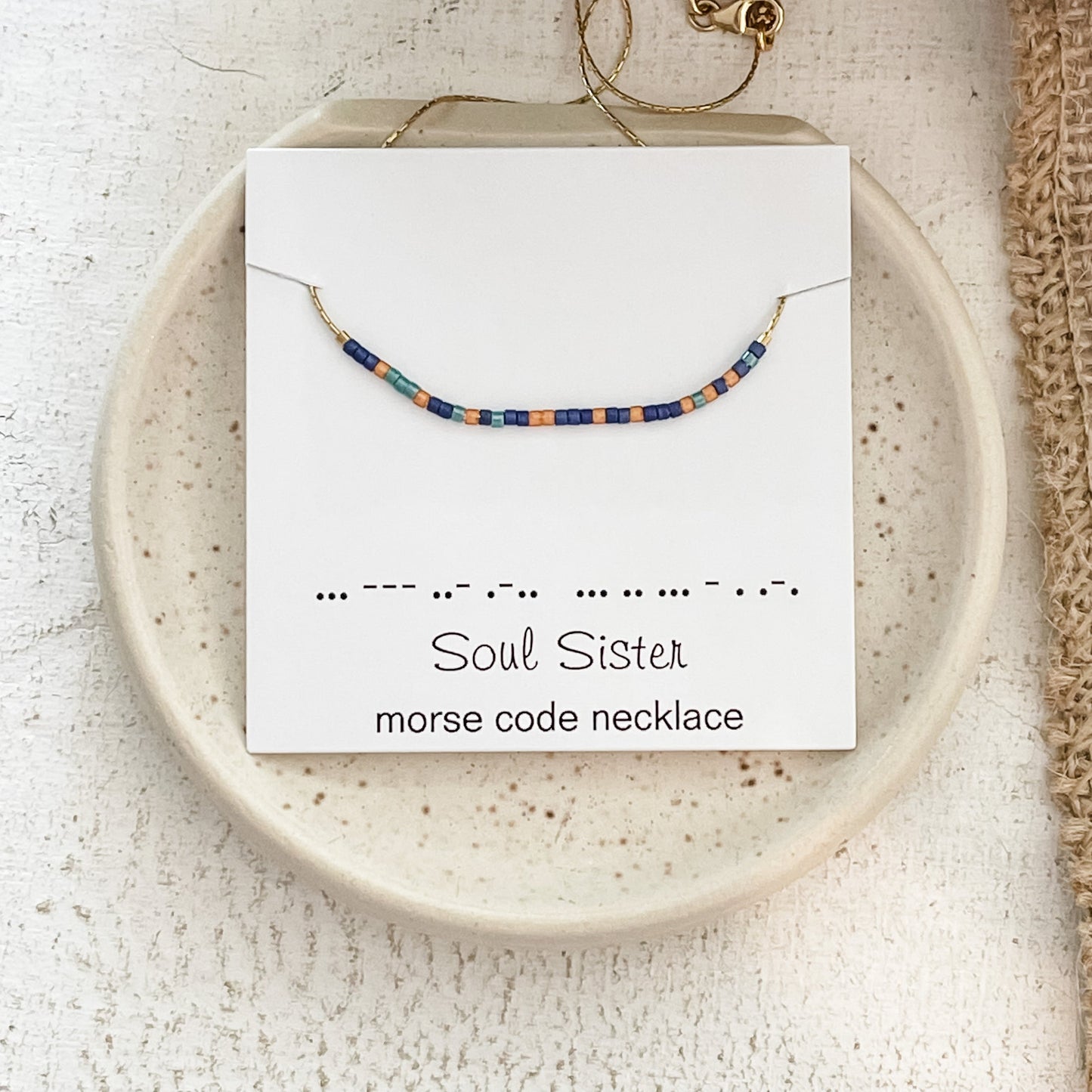 Morse Code Necklace in Desert Spice