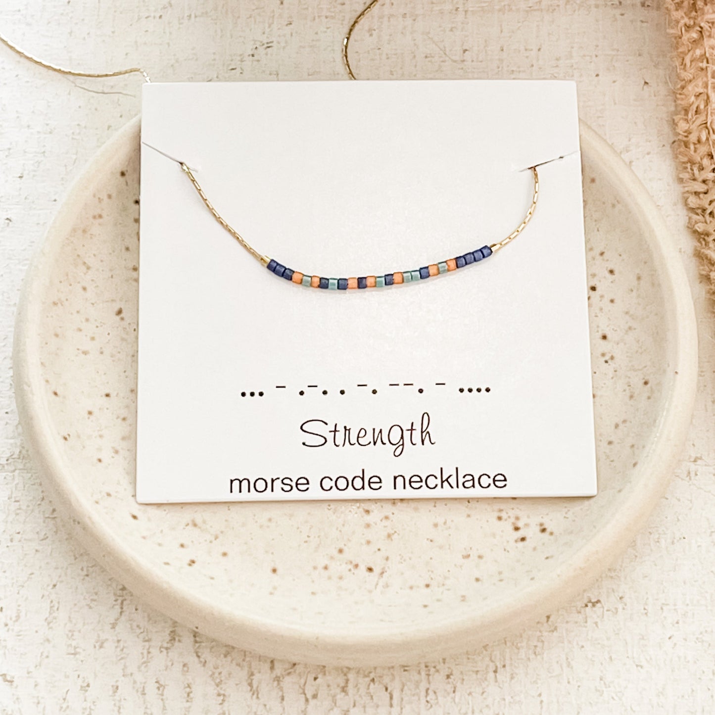 Morse Code Necklace in Desert Spice